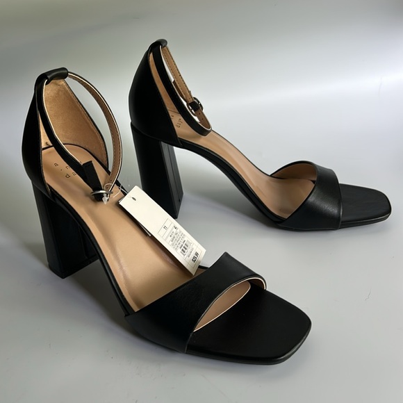 A New Day Shelly Women's Block Heel Open Toe Sandals Memory Foam Black - Picture 10 of 14